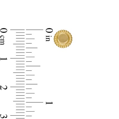 6.6mm Bead Frame Disc Stud Earrings in 10K Gold