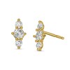 Thumbnail Image 1 of Cubic Zirconia Three Stone Vertical Stud Earrings in 10K Gold