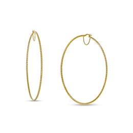 10K Gold Bonded Diamond-Cut Tube Hoops Made in Italy