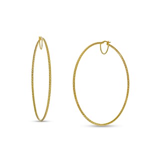 10K Gold Bonded Diamond-Cut Tube Hoops Made in Italy