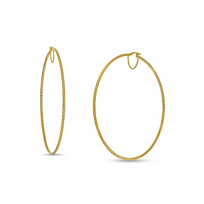 10K Gold Bonded Diamond-Cut Tube Hoops Made in Italy