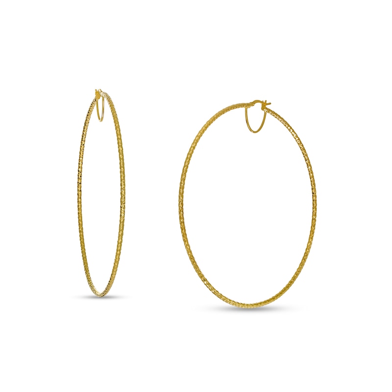 10K Gold Bonded Diamond-Cut Tube Hoops Made in Italy