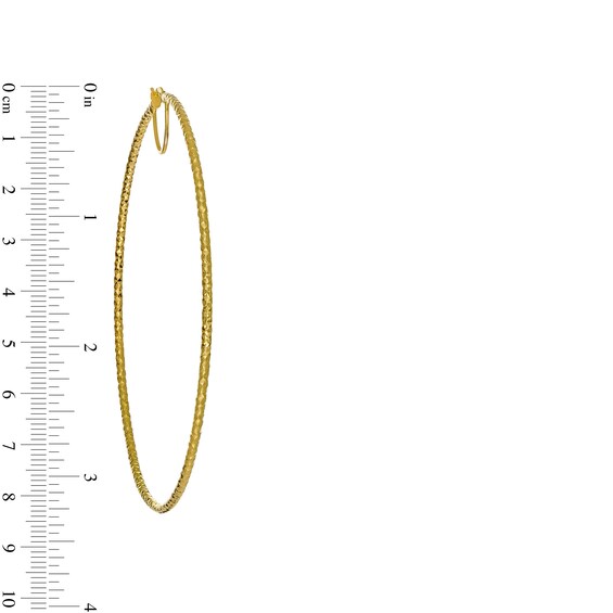 10K Gold Bonded Diamond-Cut Tube Hoops Made in Italy