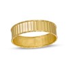 Made in Italy 5mm Ribbed Pattern with Rope-Textured Border Eternity Band in 10K Gold - Size 7