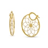 Thumbnail Image 0 of Made in Italy 30mm Diamond-Cut Mandala Flower Lattice Hoop Earrings in 10K Tube Hollow Gold