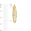 Thumbnail Image 1 of Made in Italy 30mm Diamond-Cut Mandala Flower Lattice Hoop Earrings in 10K Tube Hollow Gold