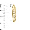 Thumbnail Image 1 of Made in Italy 30mm Diamond-Cut Mandala Flower Lattice Hoop Earrings in 10K Tube Hollow Gold