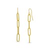 Thumbnail Image 1 of Made in Italy 58 x 5.3mm Hollow Paper Clip Link Chain Drop Earrings in 10K Gold