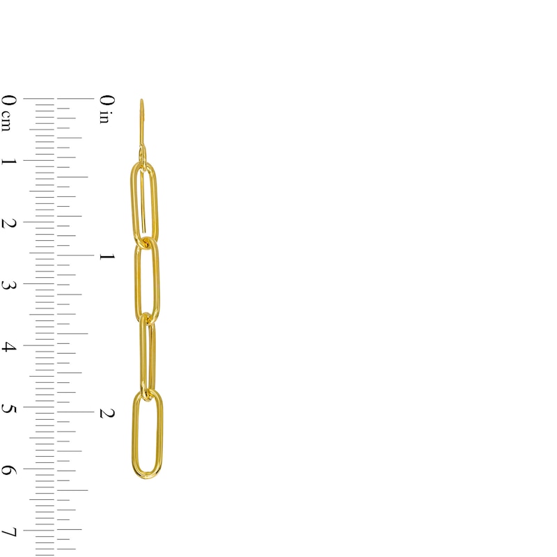 Main Image 2 of Made in Italy 58 x 5.3mm Hollow Paper Clip Link Chain Drop Earrings in 10K Gold