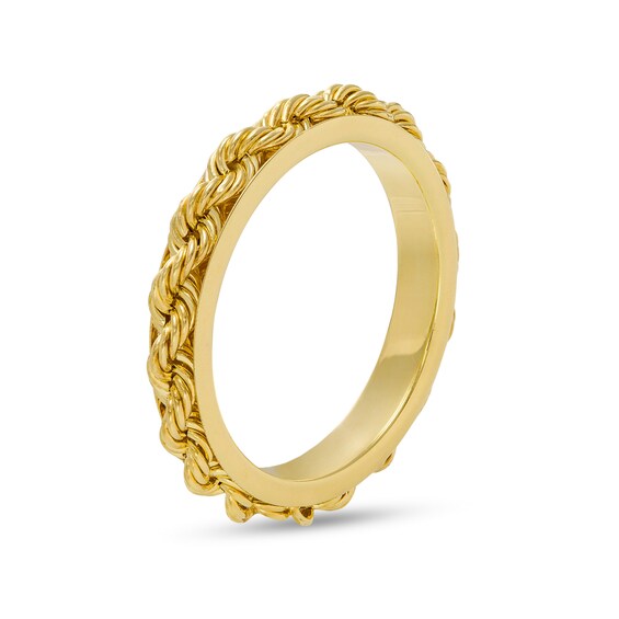 Made in Italy 3mm Rope Chain Link Eternity Band in 10K Gold - Size 7