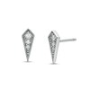 Cubic Zirconia Graduated Trio Art Deco Kite-Shaped Solid Stud Earrings in Sterling Silver