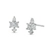 Thumbnail Image 0 of Multi-Shape Cubic Zirconia Trio Linear Cluster Solid Stud Earrings in Sterling Silver