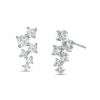 Thumbnail Image 0 of Cubic Zirconia Graduated Six Stone Zig-Zag Scatter Solid Stud Earrings in Sterling Silver