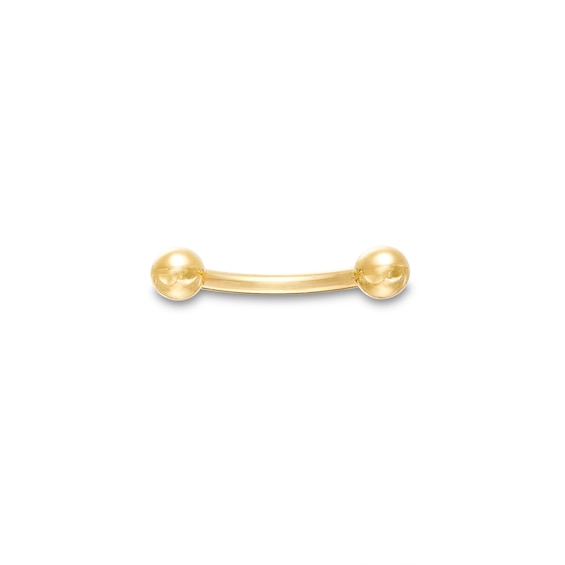 14K Gold Curved Barbell - 16G 3/8"