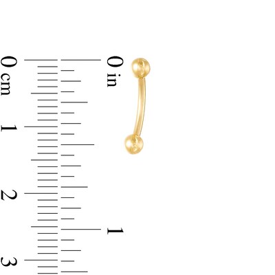 14K Gold Curved Barbell - 16G 3/8"