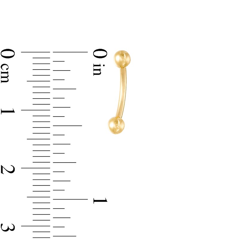 Main Image 2 of 14K Gold Curved Barbell - 16G 3/8"