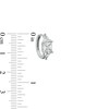 Square-Cut and Trillion-Cut Cubic Zirconia Three Stone Solid Huggie Hoop Earrings in Sterling Silver