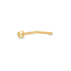 Thumbnail Image 0 of 14K Hollow Gold Ball L-Shaped Nose Ring - 18G 5/16"