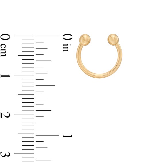 14K Gold Horseshoe - 16G 3/8"