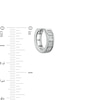 Thumbnail Image 2 of 3mm Square-Cut Cubic Zirconia Four Stone Solid Huggie Hoop Earrings in Solid Sterling Silver