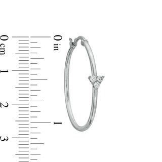 Sterling Silver CZ Trio Cluster Hoops