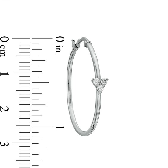 Sterling Silver CZ Trio Cluster Hoops