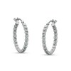Made in Italy 15mm Diamond-Cut Hollow Tube Hoop Earrings in Sterling Silver