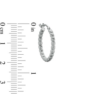 Made in Italy 15mm Diamond-Cut Hollow Tube Hoop Earrings in Sterling Silver