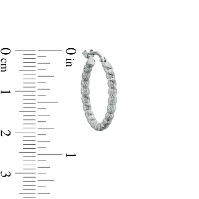 Made in Italy 15mm Diamond-Cut Hollow Tube Hoop Earrings in Sterling Silver