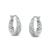 10.6mm Graduated Twist Solid Huggie Hoop Earrings in Sterling Silver