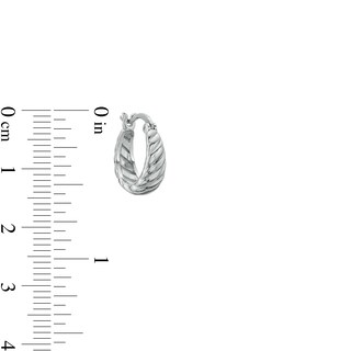10.6mm Graduated Twist Solid Huggie Hoop Earrings in Sterling Silver