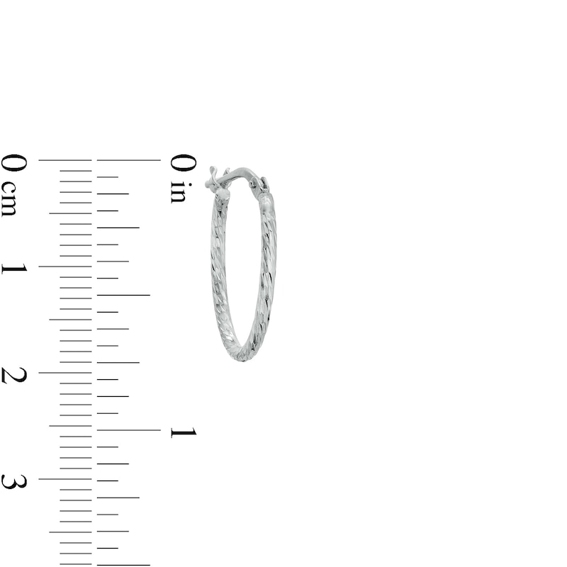 Made in Italy 15mm Diamond-Cut Twist Hollow Tube Hoop Earrings in Hollow Sterling Silver