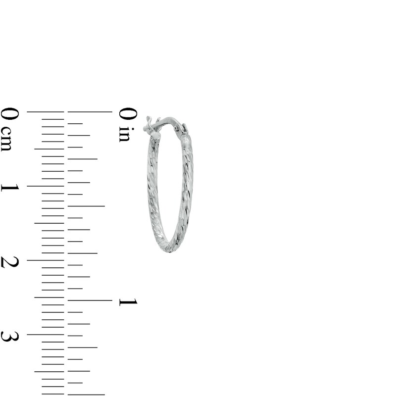 Main Image 2 of Made in Italy 15mm Diamond-Cut Twist Hollow Tube Hoop Earrings in Hollow Sterling Silver