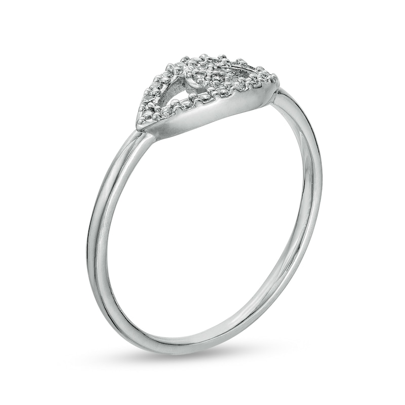 Main Image 2 of Cubic Zirconia Evil Eye Ring in Sterling Silver - Size 6