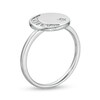Thumbnail Image 2 of Baguette and Round Cubic Zirconia Crescent Moon and Star Disc Ring in Sterling Silver - Size 6