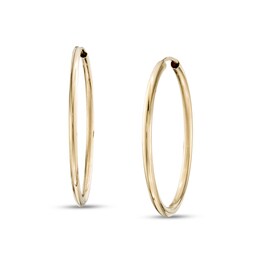 25mm Continuous Tube Hoop Earrings in 10K Gold