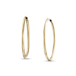30mm Continuous Tube Hoop Earrings in 10K Gold