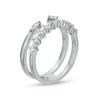 Thumbnail Image 1 of Sideways Marquise and Round Cubic Zirconia Double Row Open Shank Ring in Sterling Silver - Size 6