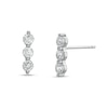 Thumbnail Image 1 of 3mm Cubic Zirconia Three Stone Linear Solid Stud Earrings in Sterling Silver