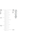 Thumbnail Image 2 of 3mm Cubic Zirconia Three Stone Linear Solid Stud Earrings in Sterling Silver