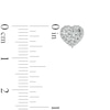 Thumbnail Image 2 of Cubic Zirconia Frame Diamond-Cut Heart Stud Earrings in Sterling Silver