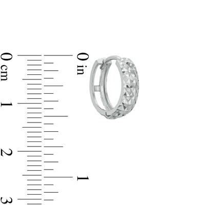 11mm Diamond-Cut Huggie Hoop Earrings in Sterling Silver