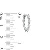 Marquise Cubic Zirconia Solid Huggie Hoop Earrings in Sterling Silver