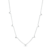 Thumbnail Image 0 of Cubic Zirconia Trio Mini Geometric Triangle Station Necklace in Solid Sterling Silver