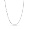 Thumbnail Image 0 of Cubic Zirconia Tennis and 095 Gauge Solid Oval Link Chain Half-and-Half Necklace in Semi-Solid Sterling Silver