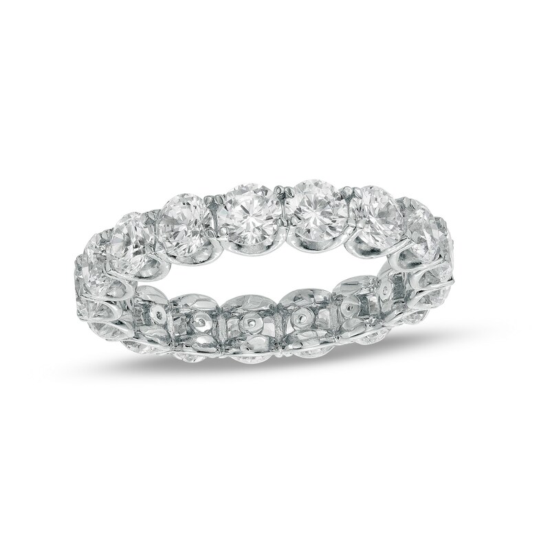 4mm Cubic Zirconia Eternity Band in Sterling Silver - Size 8