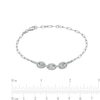 Thumbnail Image 2 of Cubic Zirconia Button Bracelet in Sterling Silver – 7.5"