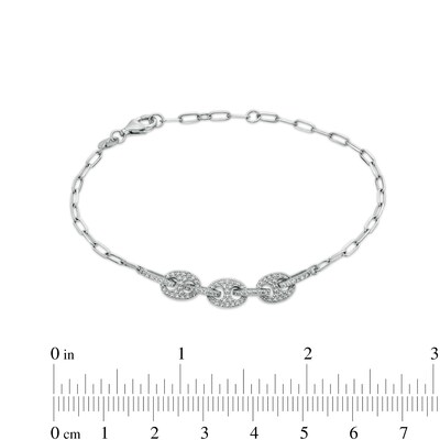 Cubic Zirconia Button Bracelet in Sterling Silver – 7.5"