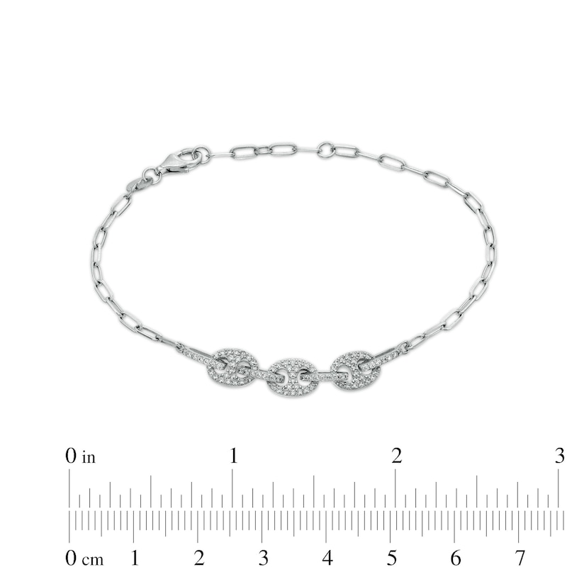 Main Image 2 of Cubic Zirconia Button Bracelet in Sterling Silver – 7.5"