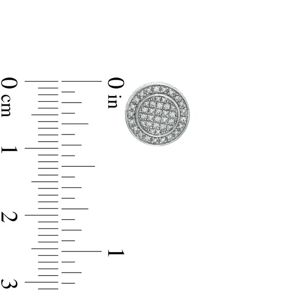 Sterling Silver 1/10 CT. T.W. Diamond Beaded Frame Round Studs